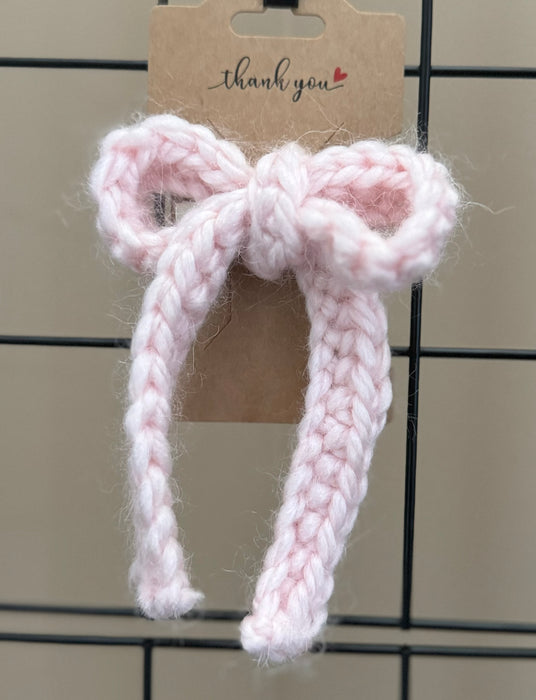 Light Pink Crochet Hair Bow