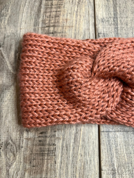 Peach Turban Knitted Knotted Ear Warmers
