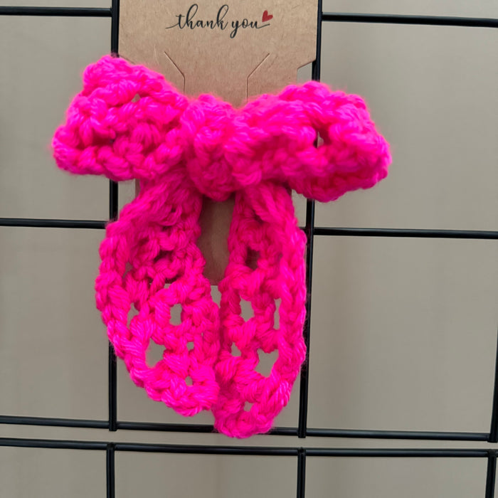 Fuschia Crochet Hair Bow