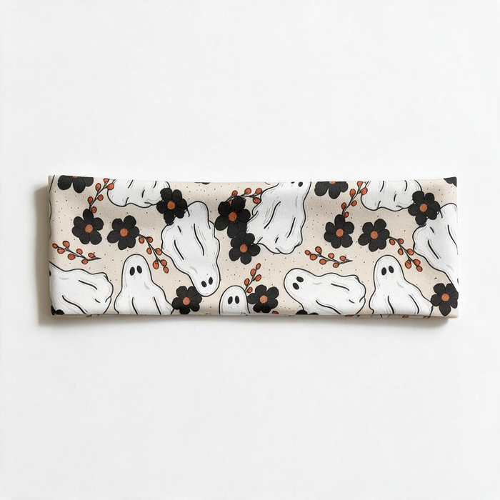 White Halloween Ghosts Workout Headband