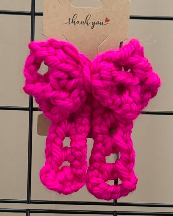 Pink Crochet Hair Bow