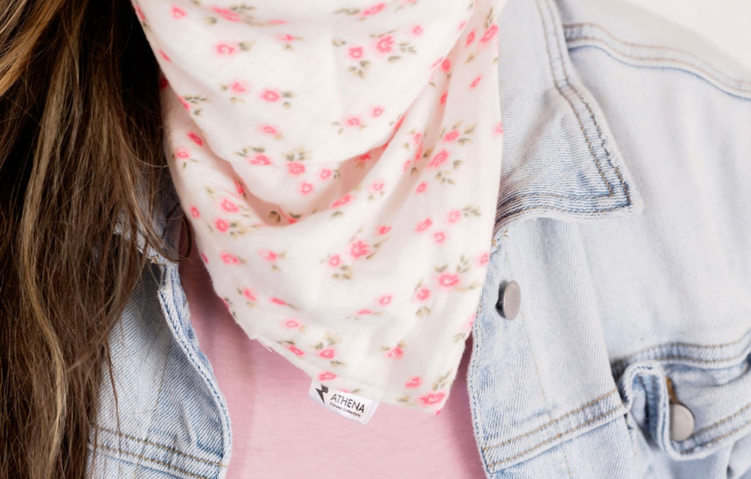 Pink Roses Hair Hippie Head Scarf