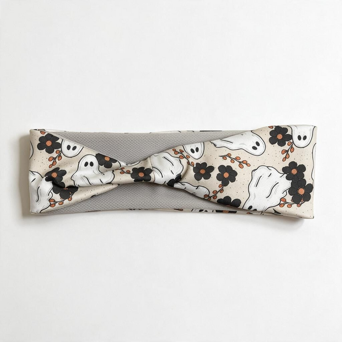 White Halloween Ghosts Workout Headband