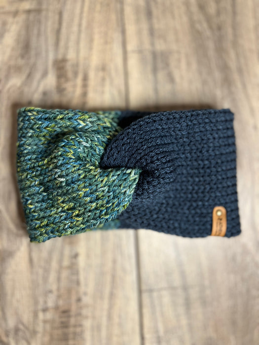 Green Multi Turban Knitted Knotted Ear Warmers