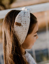 Cream Ivory Speckled Knitted Knotted Ear Warmers