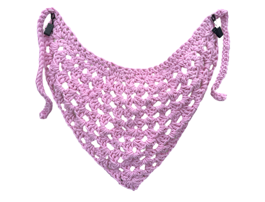 Pink Crochet Hair Hippie Head Scarf