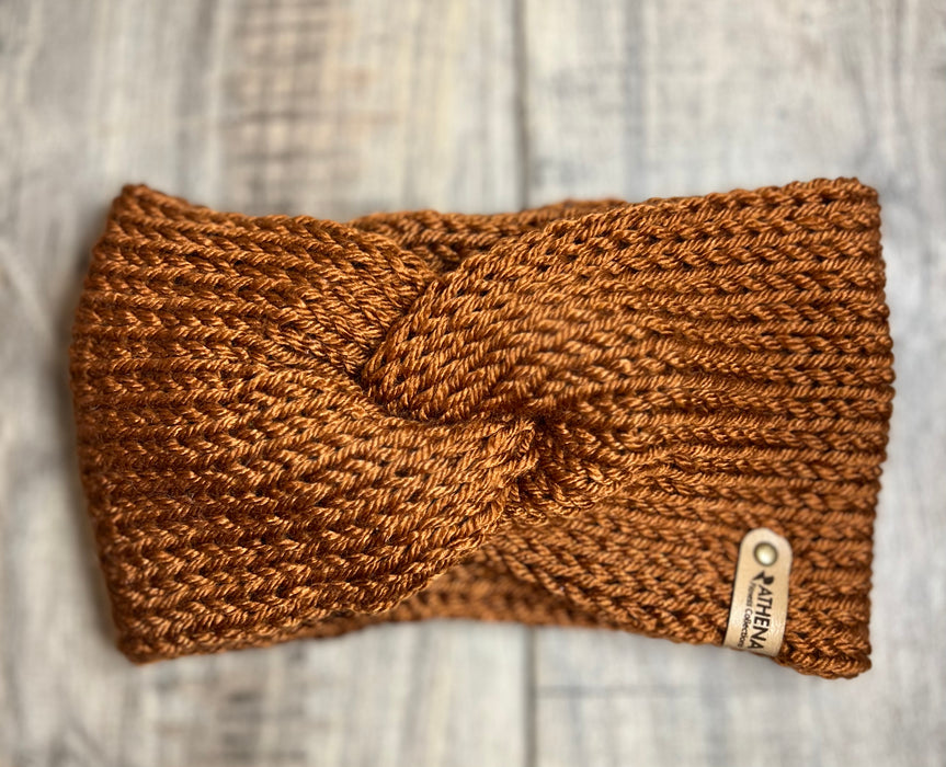 Autumn Turban Knitted Knotted Ear Warmers for winter 4'  with our signature leather tag