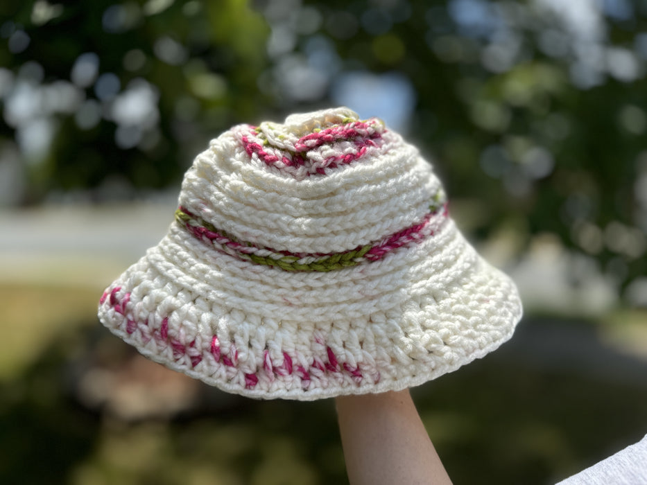 Rose Crochet Bucket Hat