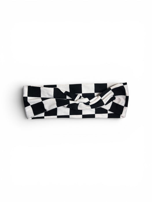 Checkered Turban Twist Coquette Headband