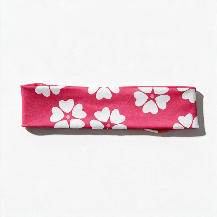 Red Daisy Flower Workout Headband