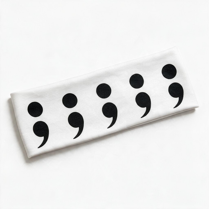 Mental Health SemiColon Turban Headband