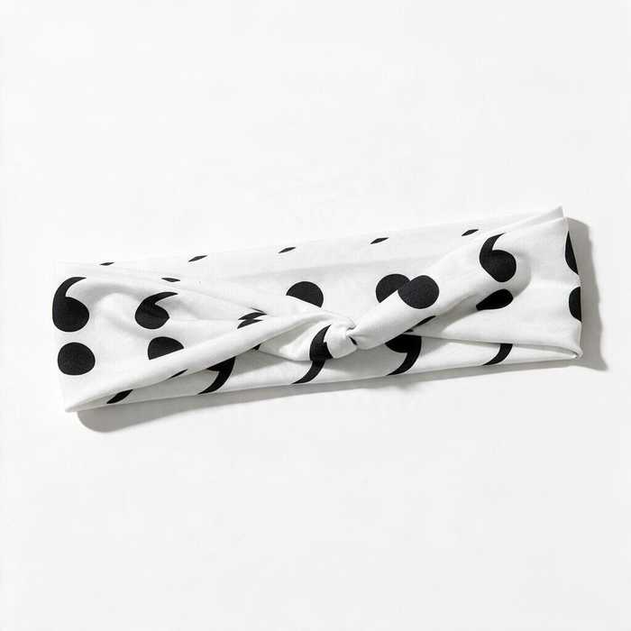 Mental Health SemiColon Turban Headband