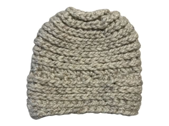 Top Knot Ponytail Beanie in Beige