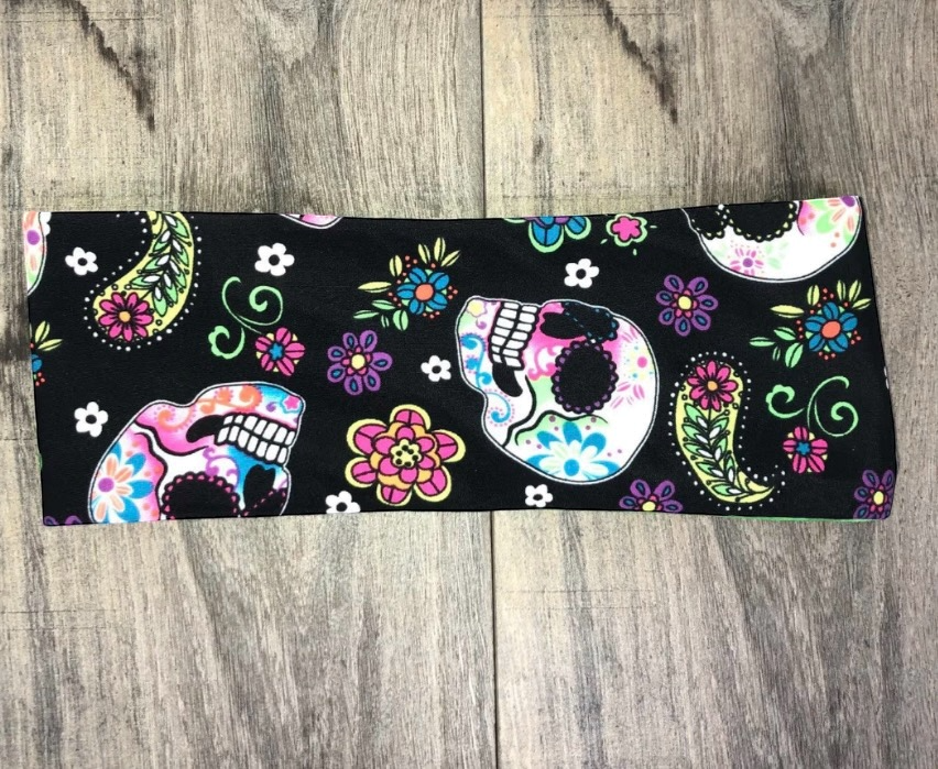 Sugar Skull Moisture Wicking Headband
