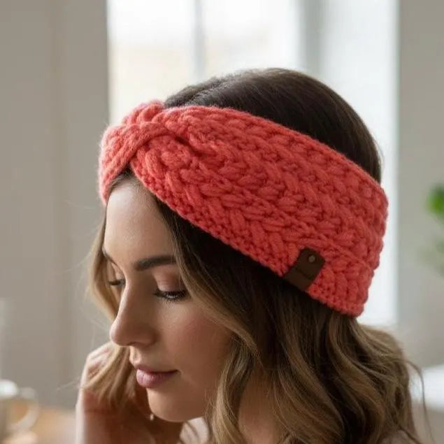 Solid Peach Crochet Ear Warmer