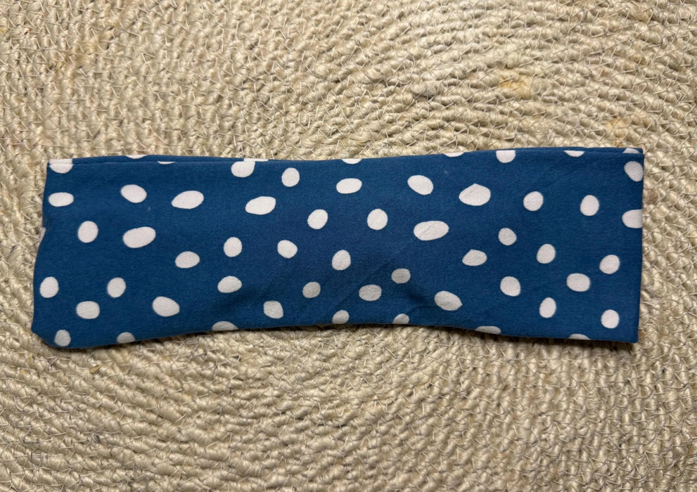 Blue and White Polka Dot Knotted Headband