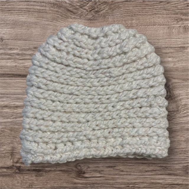 Top Knot Ponytail Beanie with Sparkles