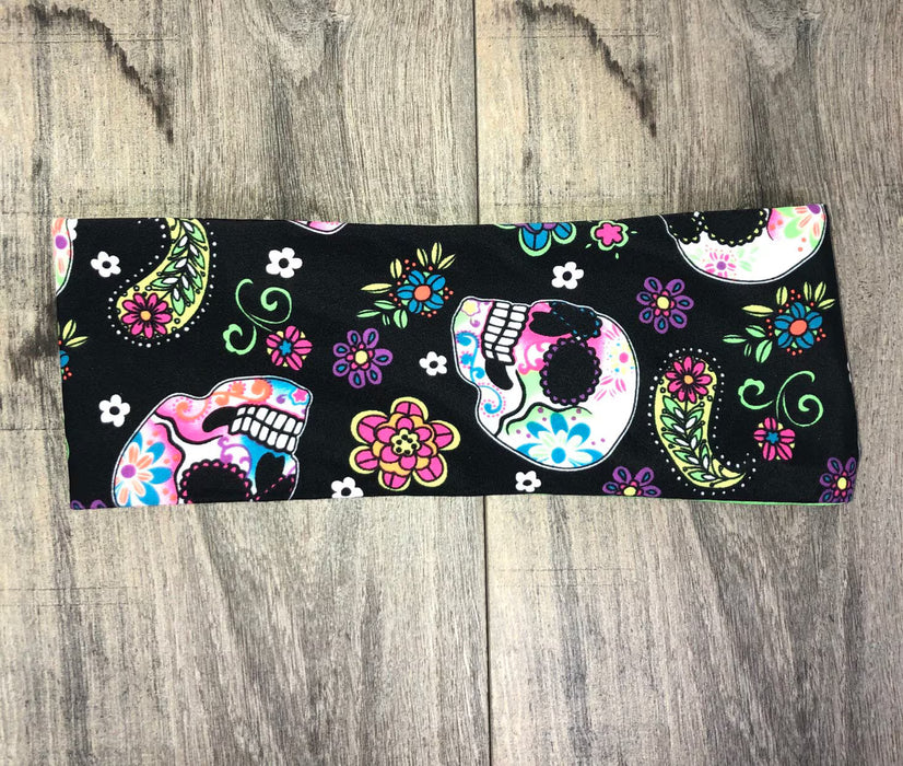 Sugar Skull Moisture Wicking Headband