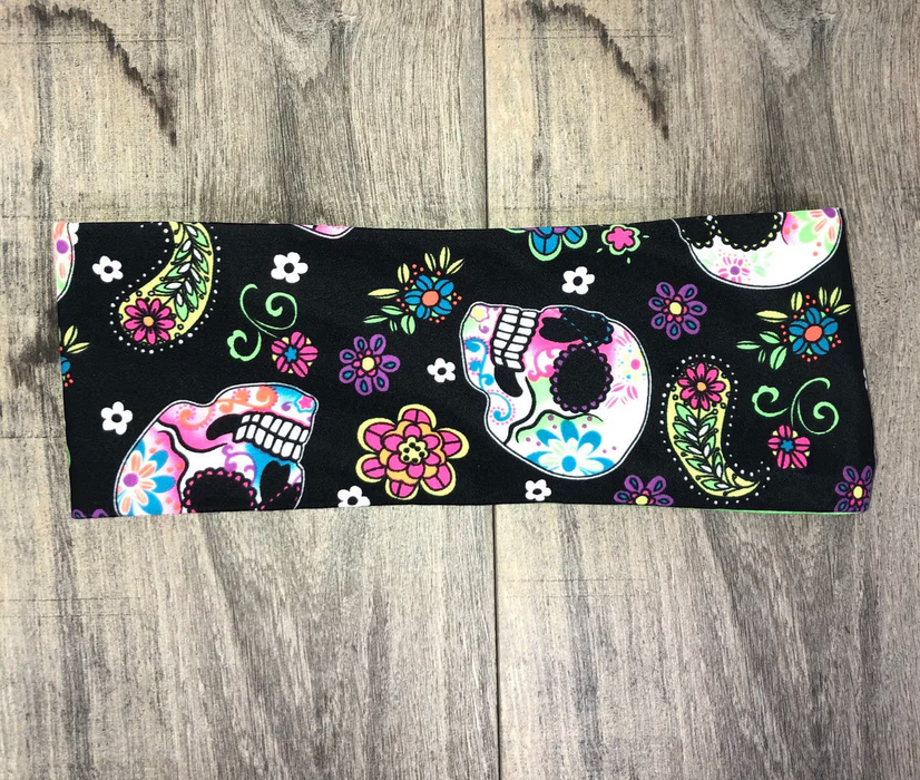 Sugar Skull Moisture Wicking Headband