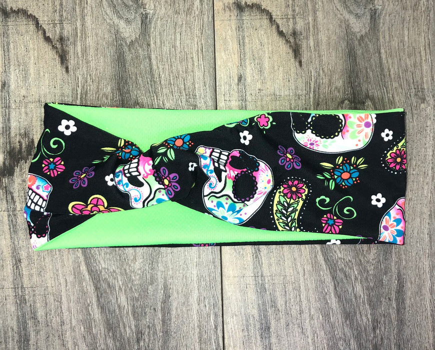 Sugar Skull Moisture Wicking Headband