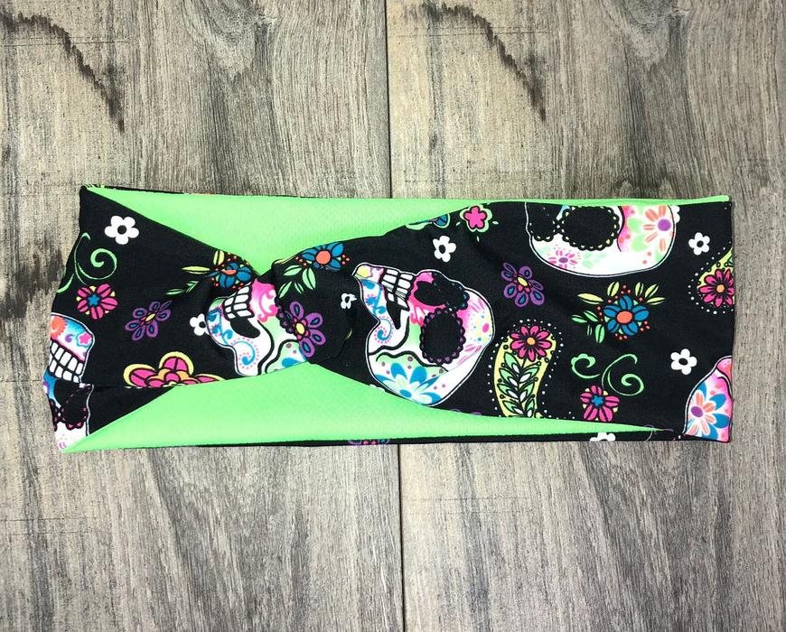 Sugar Skull Moisture Wicking Headband