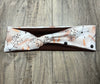 Floral handmade workout headband with twisted knotted dandelion print