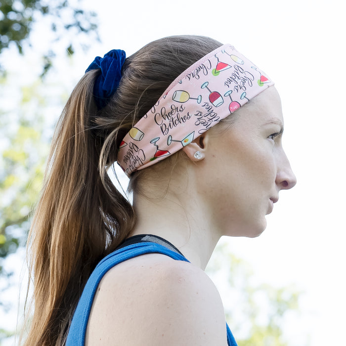 Cheers Bitches Workout Headband | Moisture Wicking Headbands for Women