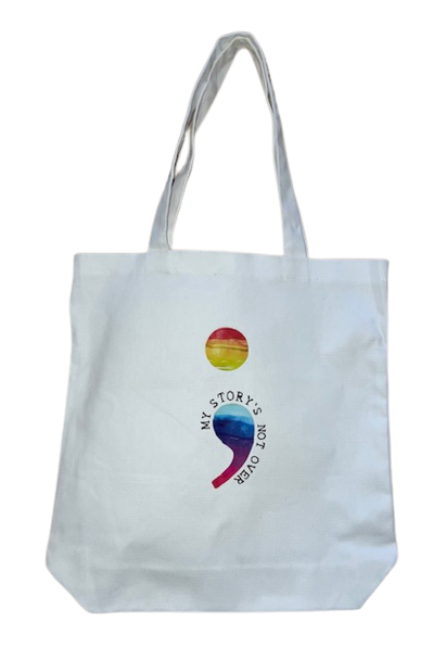 Mental Health Semi Colon Cloth Tote Bag | Cloth Tote Bags