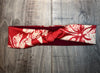 Red Hawaiian Flower Yoga Headband | Workout Headbands for Women