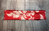 Red Hawaiian Flower Yoga Headband | Workout Headbands for Women
