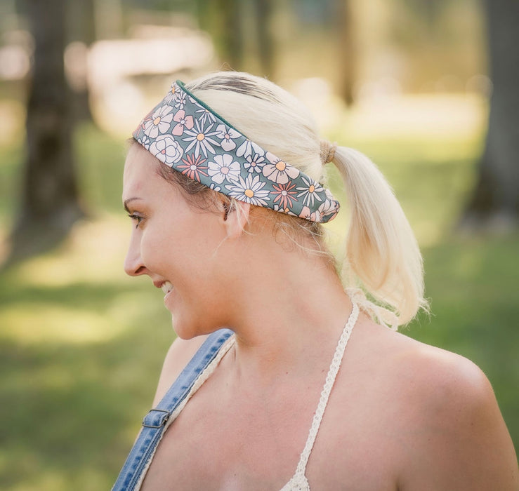 70s Floral Running Headband | Running Headbands 